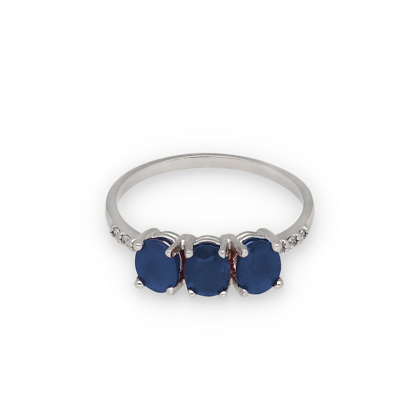 Anillo Lumina en Oro Blanco 18K con Zafiros y Diamantes