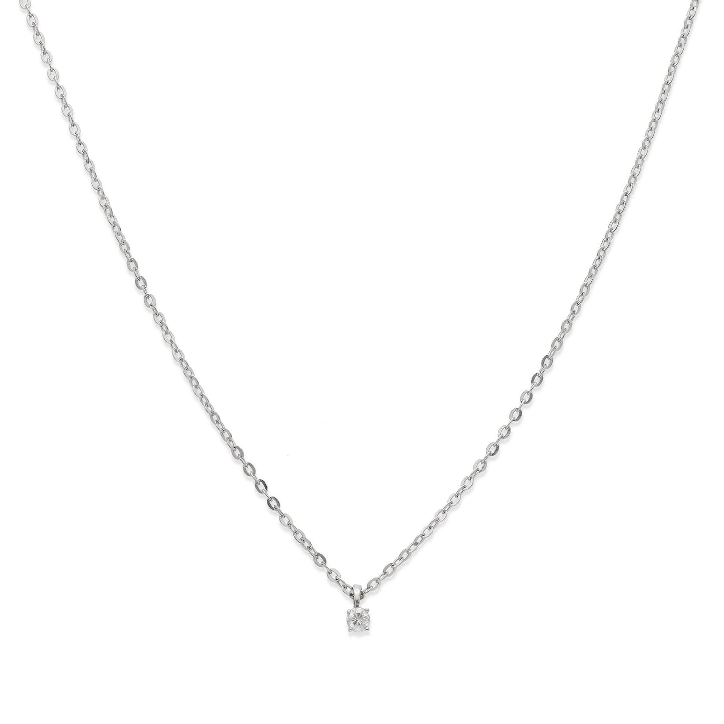 Conjunto Ámame Pendientes y Collar de Oro Blanco y Diamantes