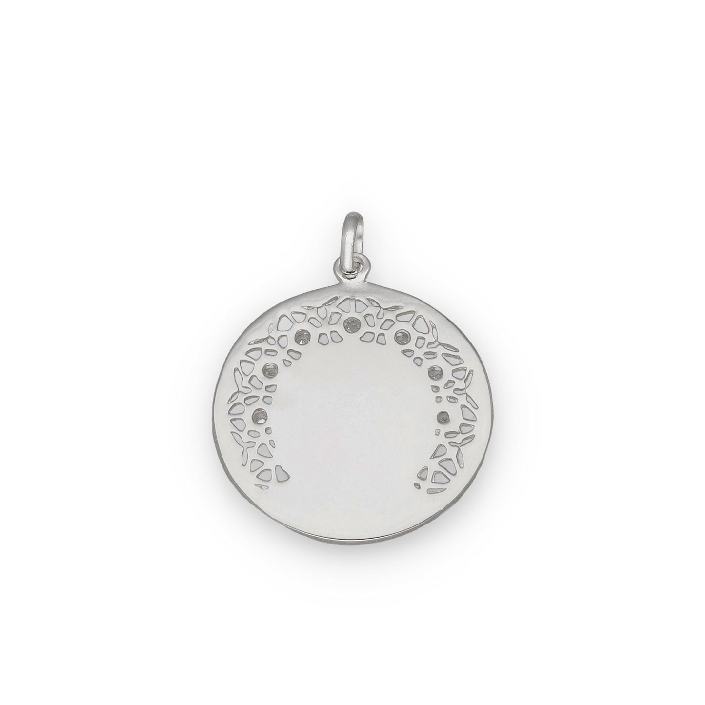 Medalla Virgen de La Soledad Plata 925 y Circonitas