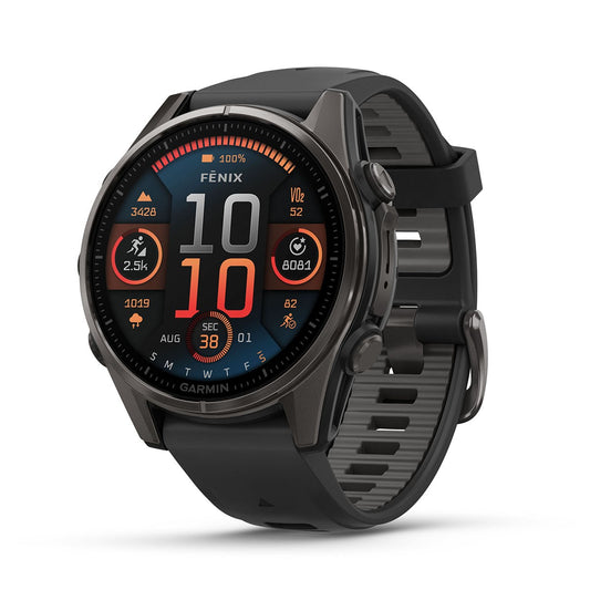 Reloj Garmin Fenix 8 - 43mm AMOLED Sapphire, Titanio DLC con Correa Nerga/Gris 010-02903-21