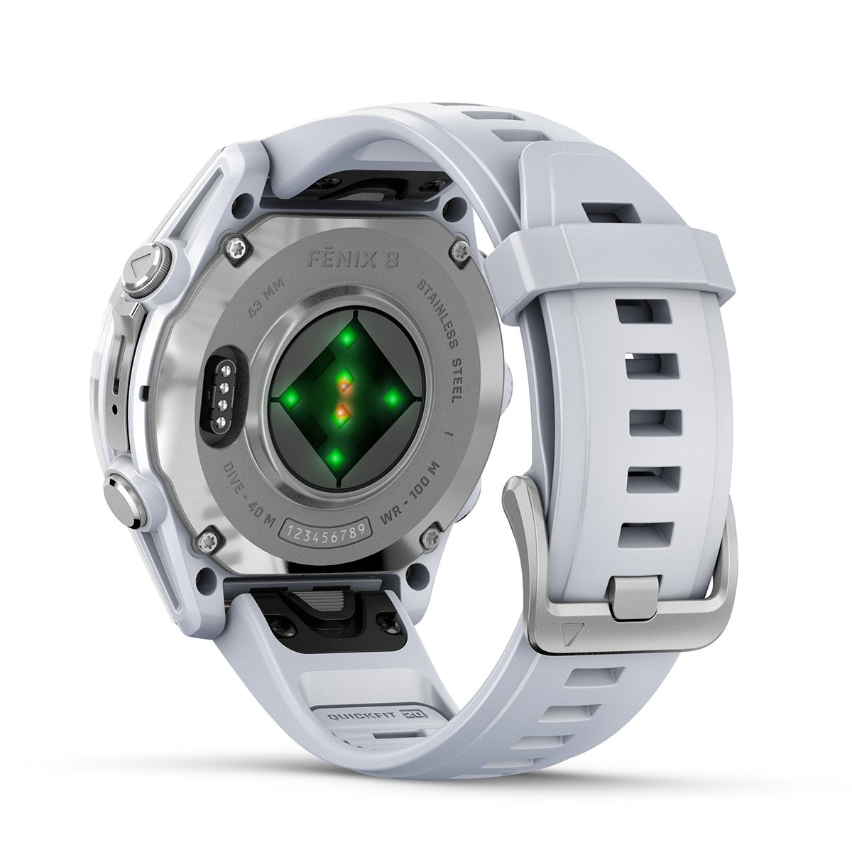 Reloj Garmin Fenix 8 - 43mm AMOLED Plata con Correa Blanca 010-02903-00