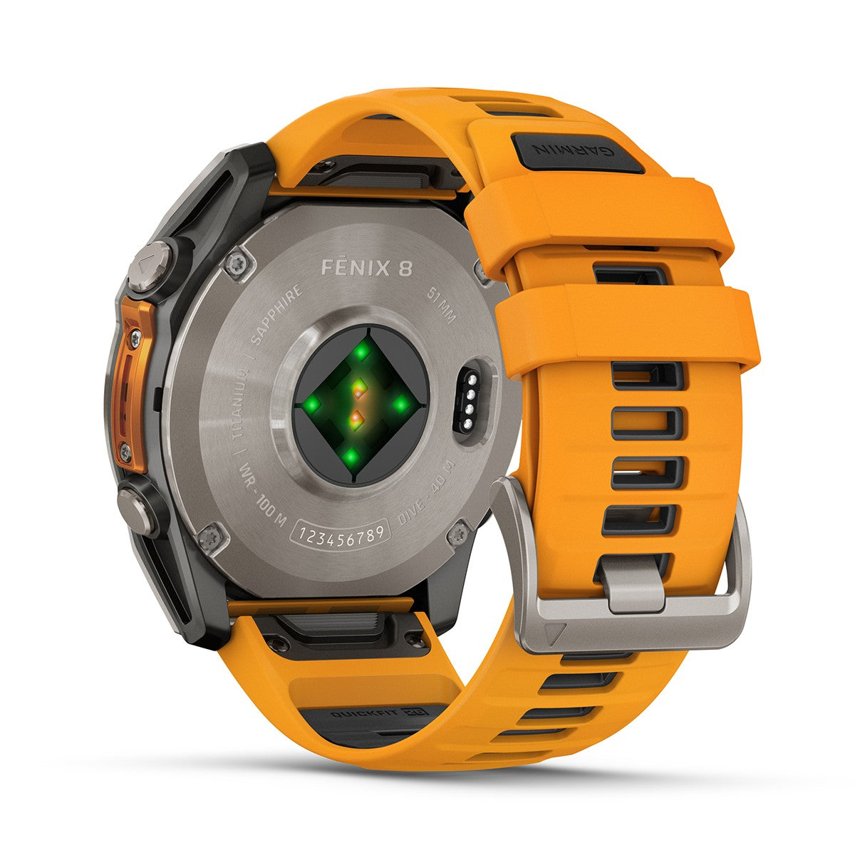 Reloj Garmin Fenix 8 - 51mm AMOLED Sapphire, Titanio con Correa Naranja 010-02905-11