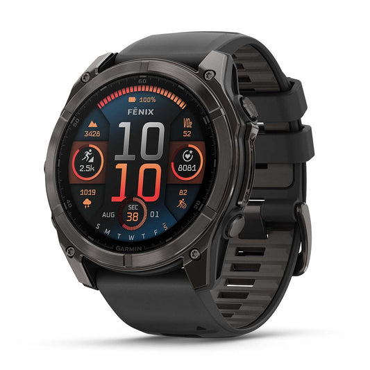Reloj Garmin Fenix 8 - 51mm AMOLED Sapphire, DLC Gris Carbón con Correa Negra 010-02905-21