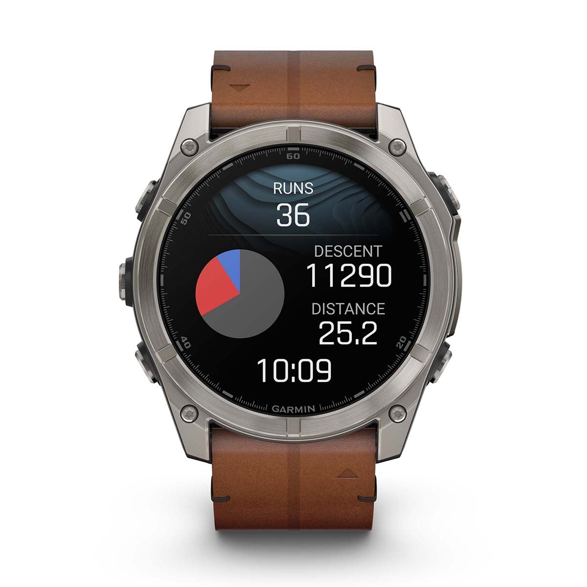 Reloj Garmin Fenix 8 - 51mm AMOLED Sapphire, Titanio con Correa Cuero Marrón 010-02905-40