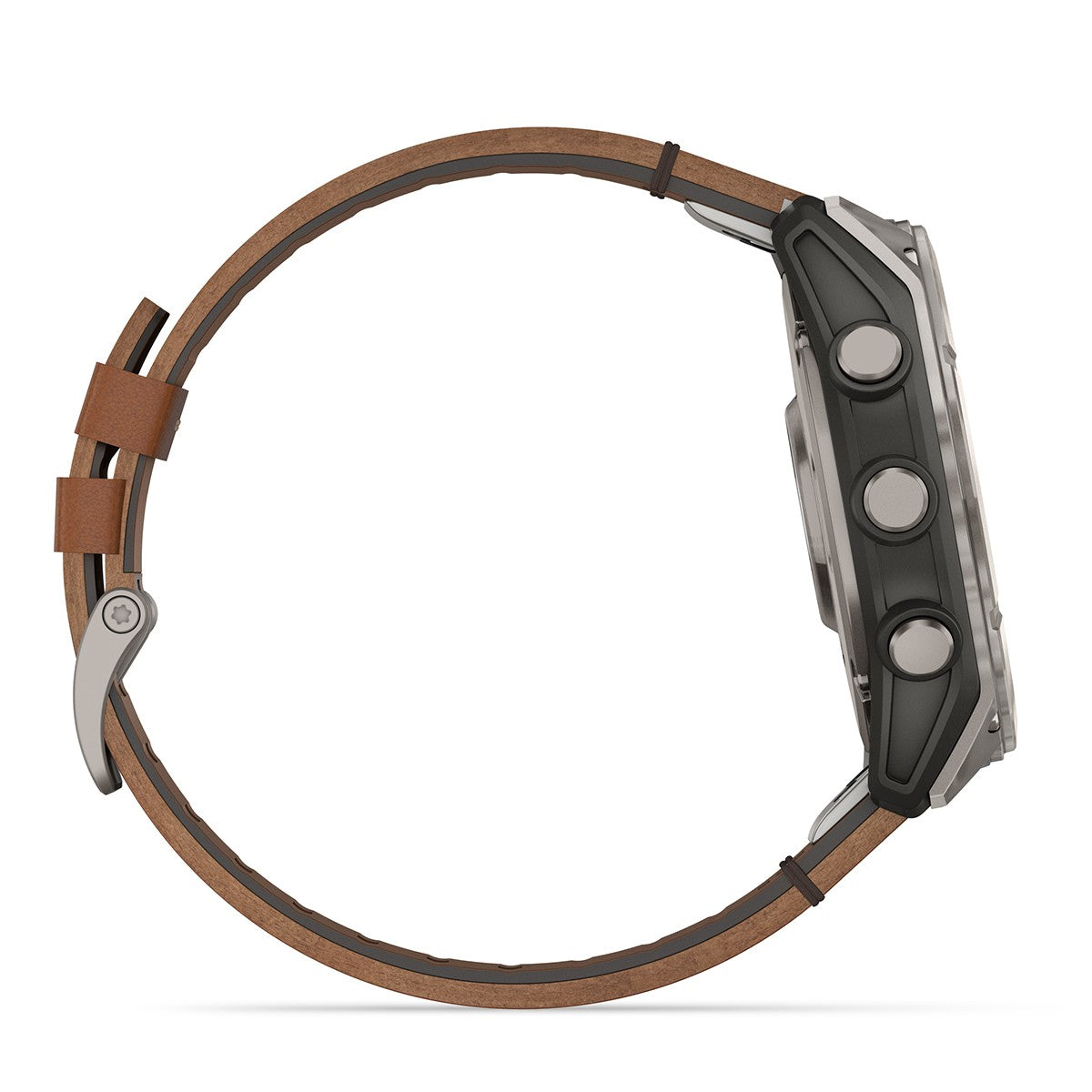 Reloj Garmin Fenix 8 - 51mm AMOLED Sapphire, Titanio con Correa Cuero Marrón 010-02905-40