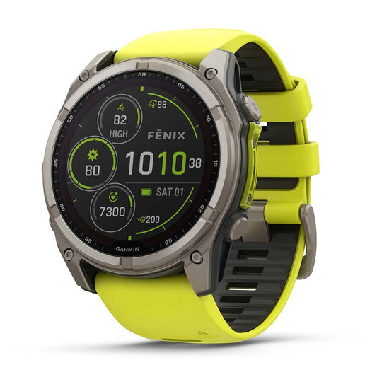 Reloj Garmin Fenix 8 - 51mm Solar Sapphire, Titanio con Correa Amarilla 010-02907-21