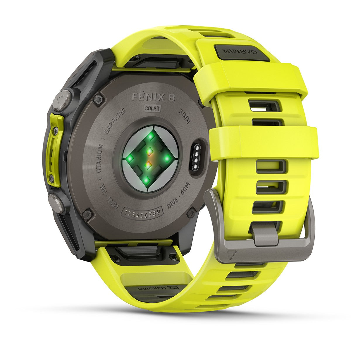 Reloj Garmin Fenix 8 - 51mm Solar Sapphire, Titanio con Correa Amarilla 010-02907-21