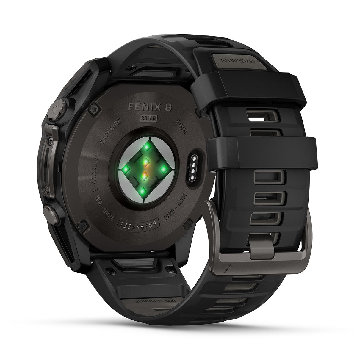 Reloj Garmin Fenix 8 - 51mm Solar Sapphire, Titanio DLC con Correa Negra 010-02907-11