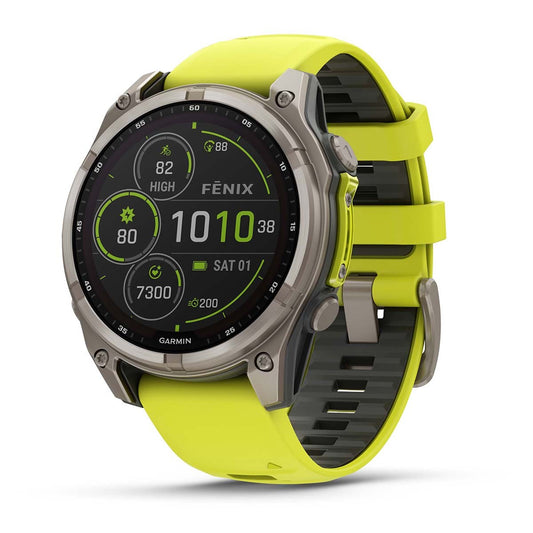 Reloj Garmin Fenix 8 - 47mm Solar Sapphire, Titanio con Correa Amarilla 010-02906-21