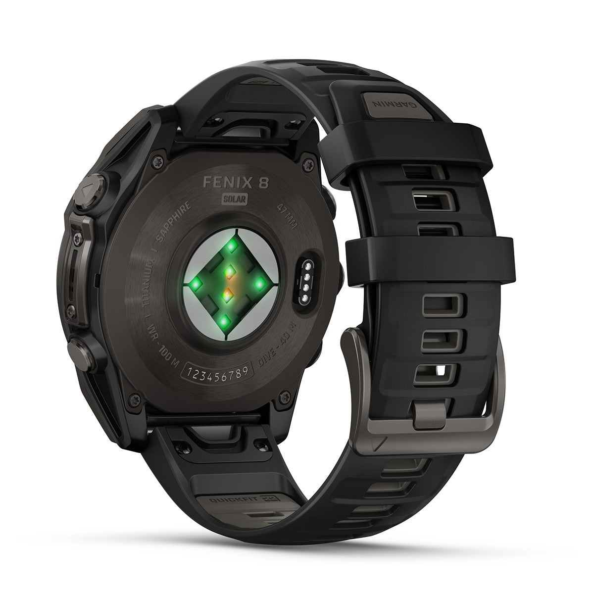 Reloj Garmin Fenix 8 - 47mm Solar Sapphire, Titanio DLC con Correa Negra 010-02906-11