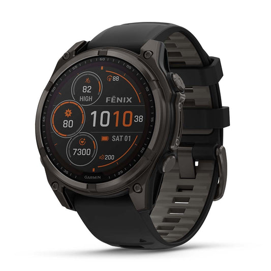 Reloj Garmin Fenix 8 - 47mm Solar Sapphire, Titanio DLC con Correa Negra 010-02906-11