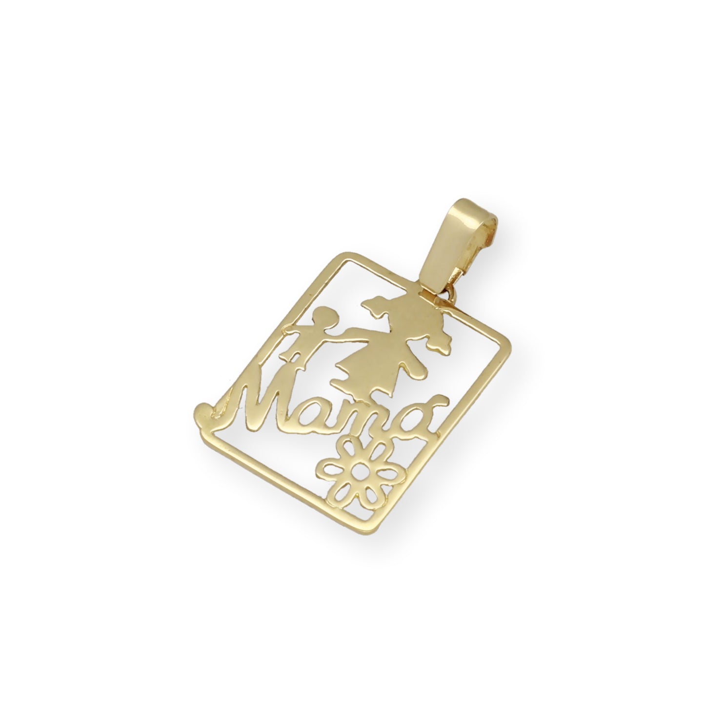 Colgante Mamá Modelo Child en Oro 18k con Diseño de Niño y Niña