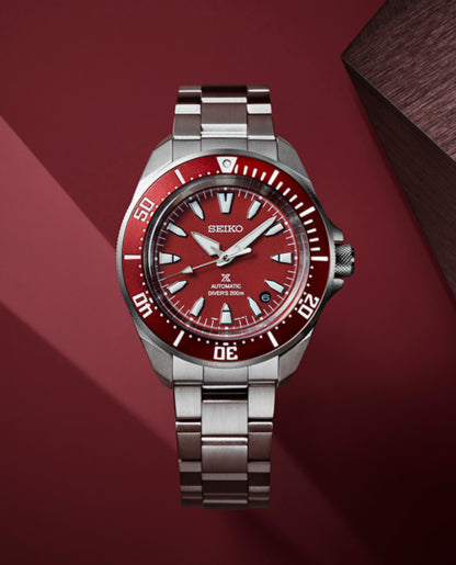 Reloj Seiko Prospex Mar Samurai Rojo SRPL11K1