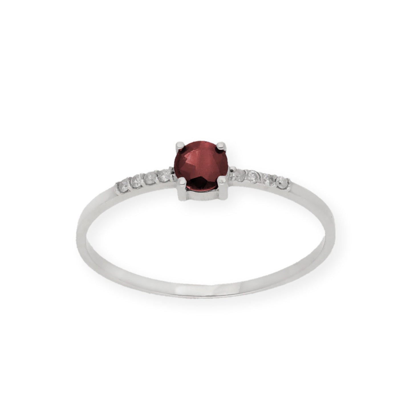 Anillo Chiara en Oro Blanco 18K con Rubí y Diamantes
