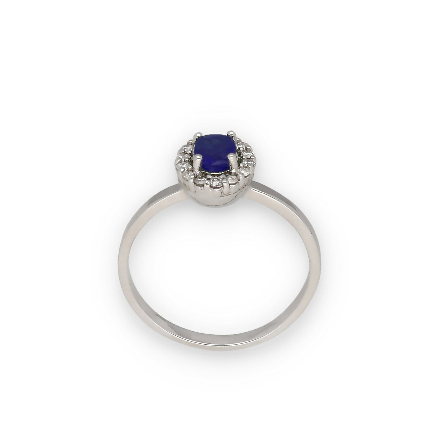 Anillo Lady en Oro Blanco 18k con Diamantes y Zafiros