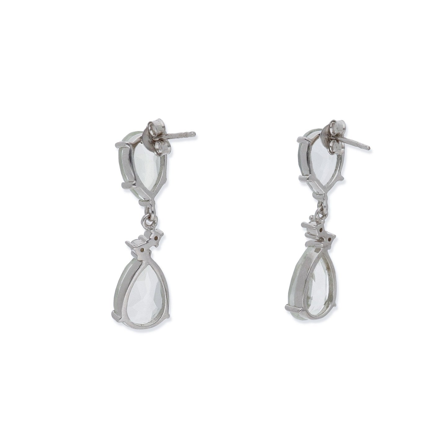 Pendientes Luz en plata de ley 925 y Gema Verde Agua