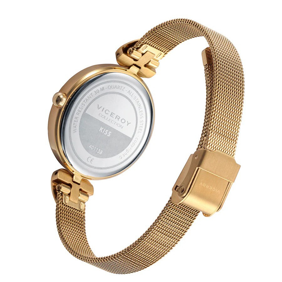 Reloj Viceroy Kiss 401138-97 Malla Milanesa en IP Dorado