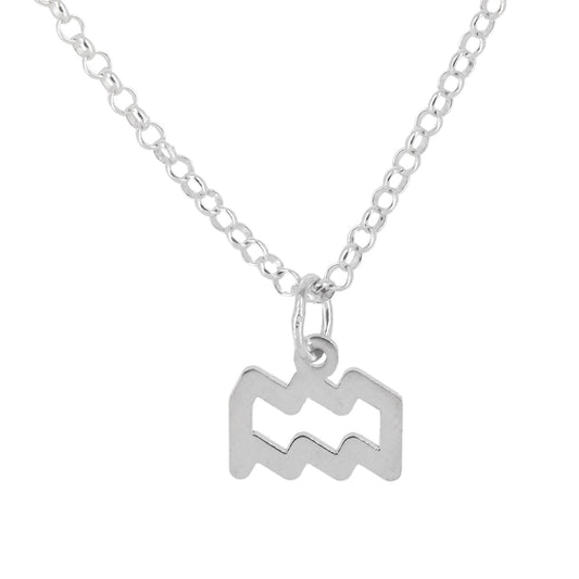 Collar con Colgante Zodiaco Acuario en Plata de Ley 925