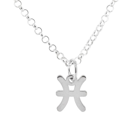 Collar con Colgante Zodiaco Piscis en Plata de Ley 925