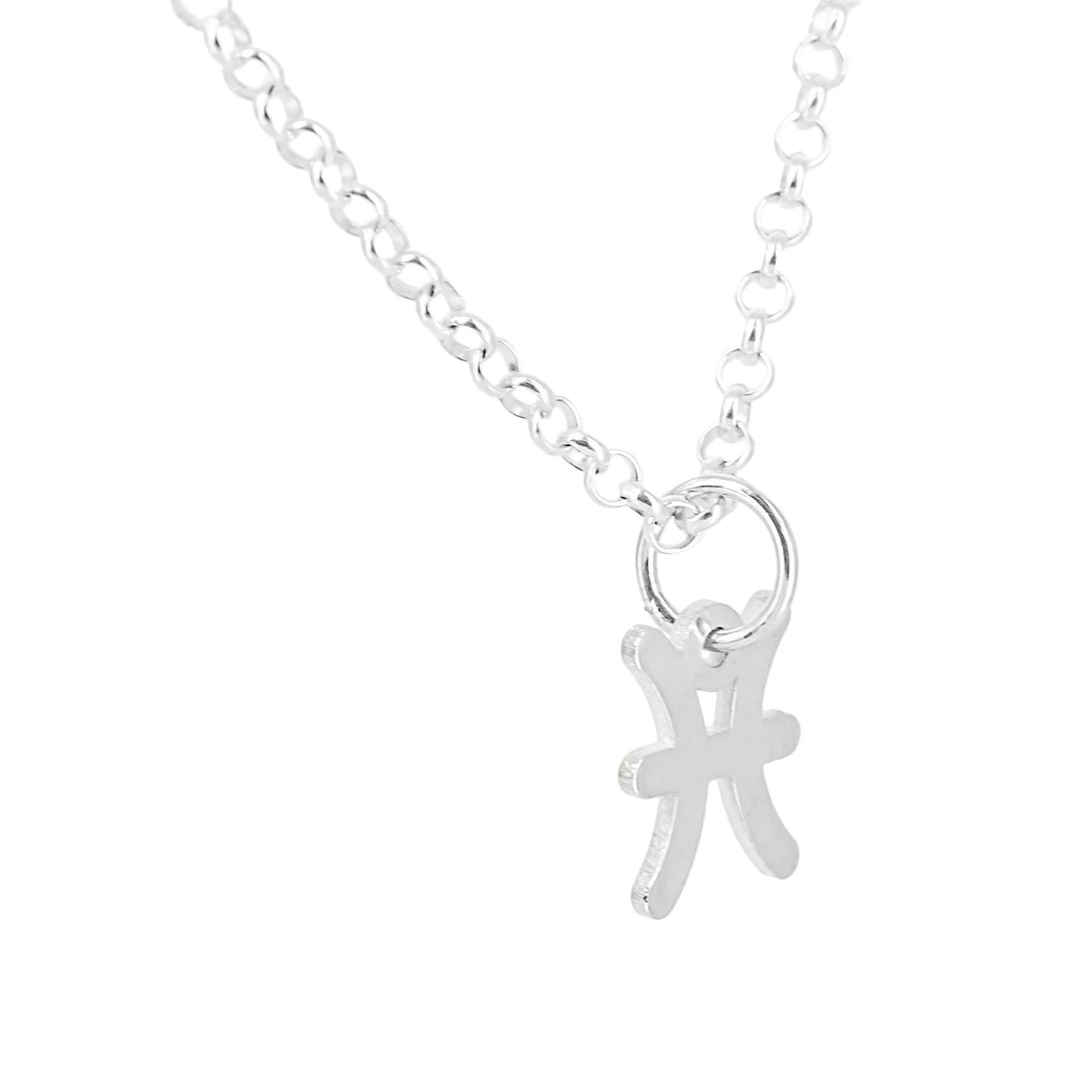 Collar con Colgante Zodiaco Piscis en Plata de Ley 925