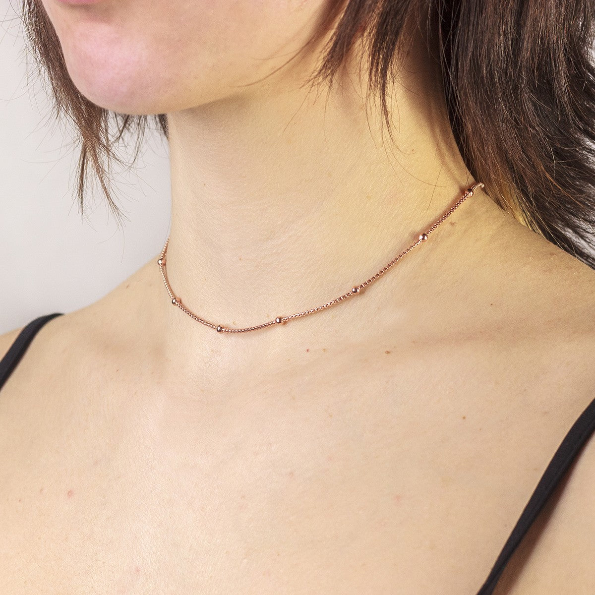 Gargantilla de Bolitas en Plata de Ley 925 Bañada en Oro 18K