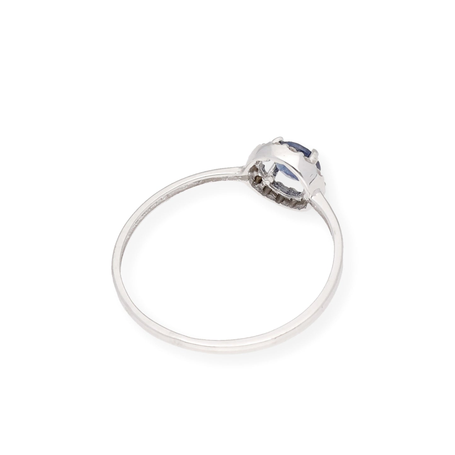 Anillo de Oro Blanco y Diamantes con Zafiro, Rubí o Esmeraldas