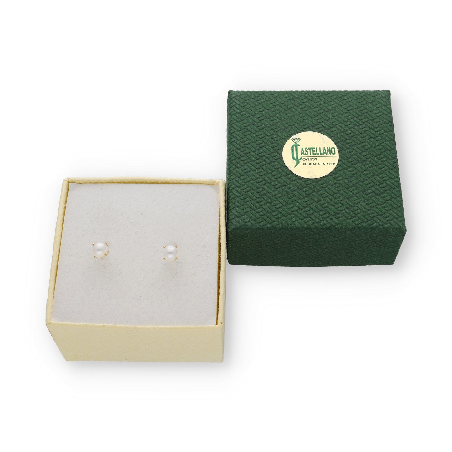 Pendientes niñas Oro Y Perlas en Patillas 5 mm