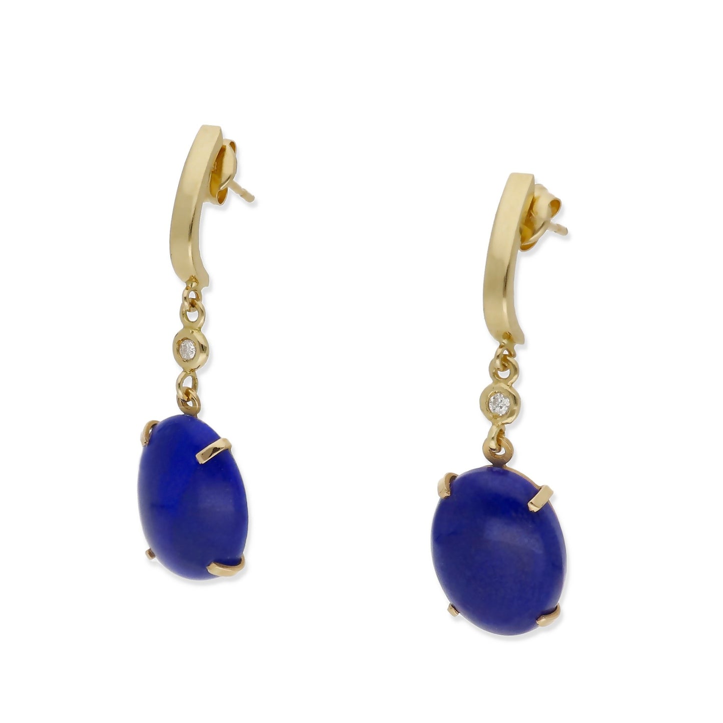 Pendientes Modelo Índigo en Oro con Lapislázuli y Diamantes
