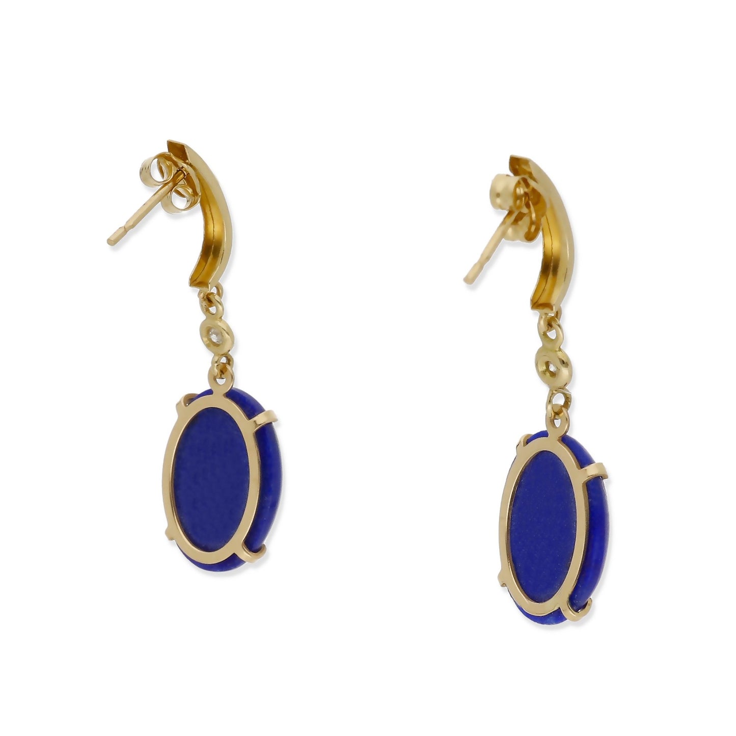 Pendientes Modelo Índigo en Oro con Lapislázuli y Diamantes