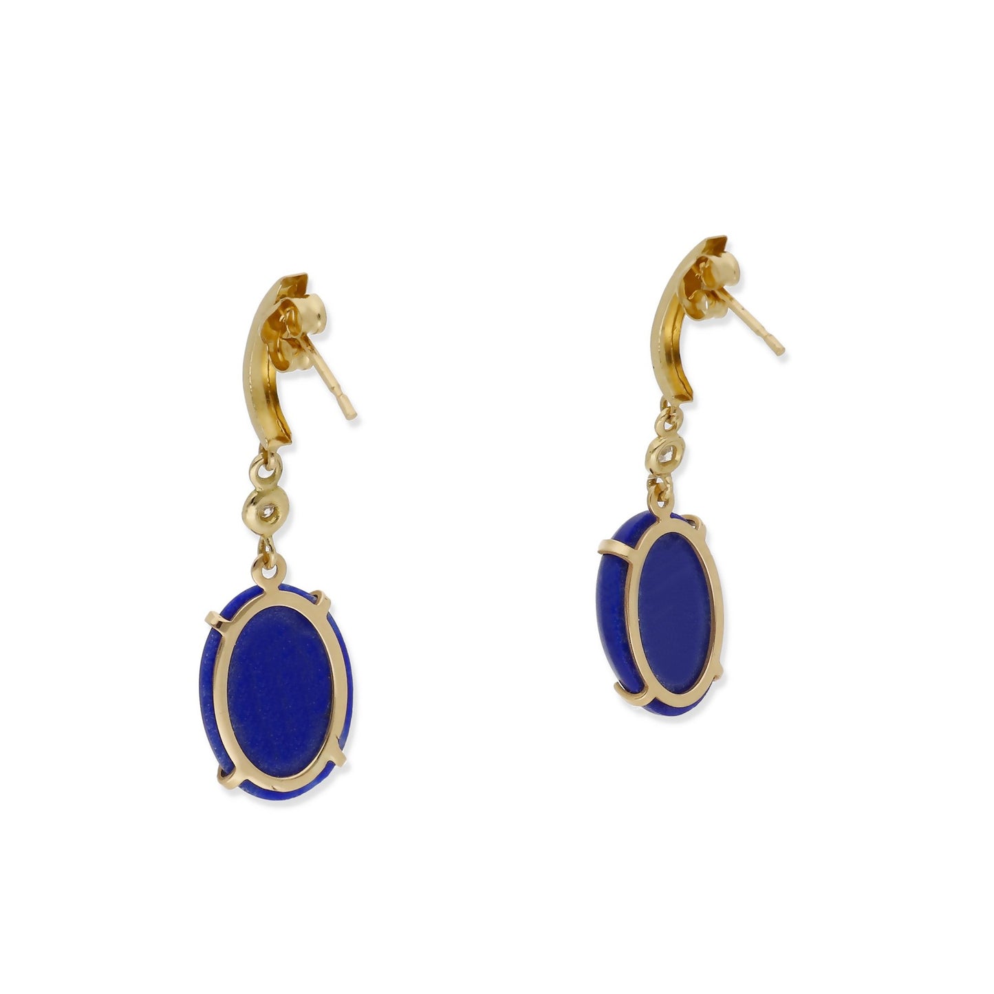 Pendientes Modelo Índigo en Oro con Lapislázuli y Diamantes