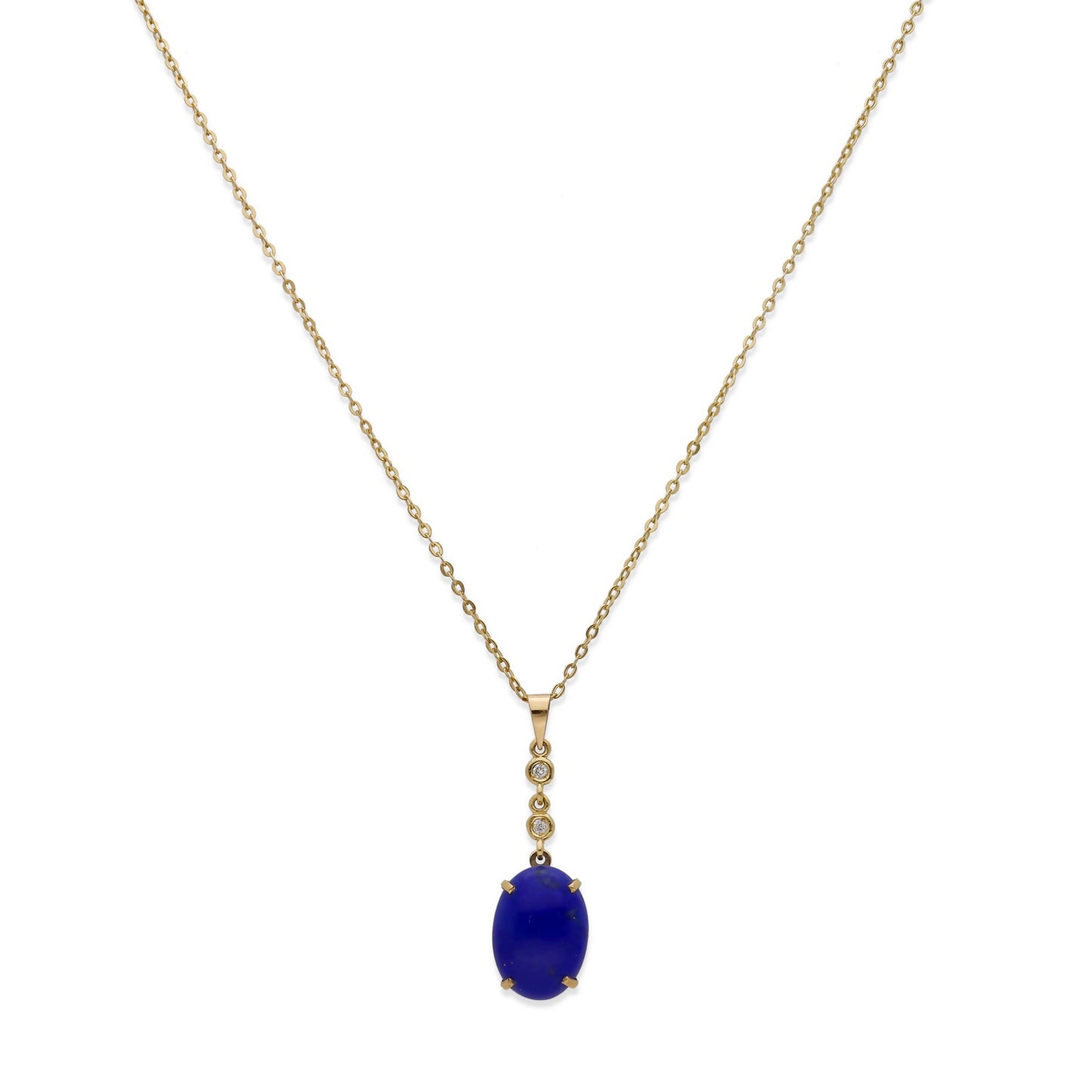 Collar con Colgante Modelo Índigo en Oro con Lapislázuli y Diamantes
