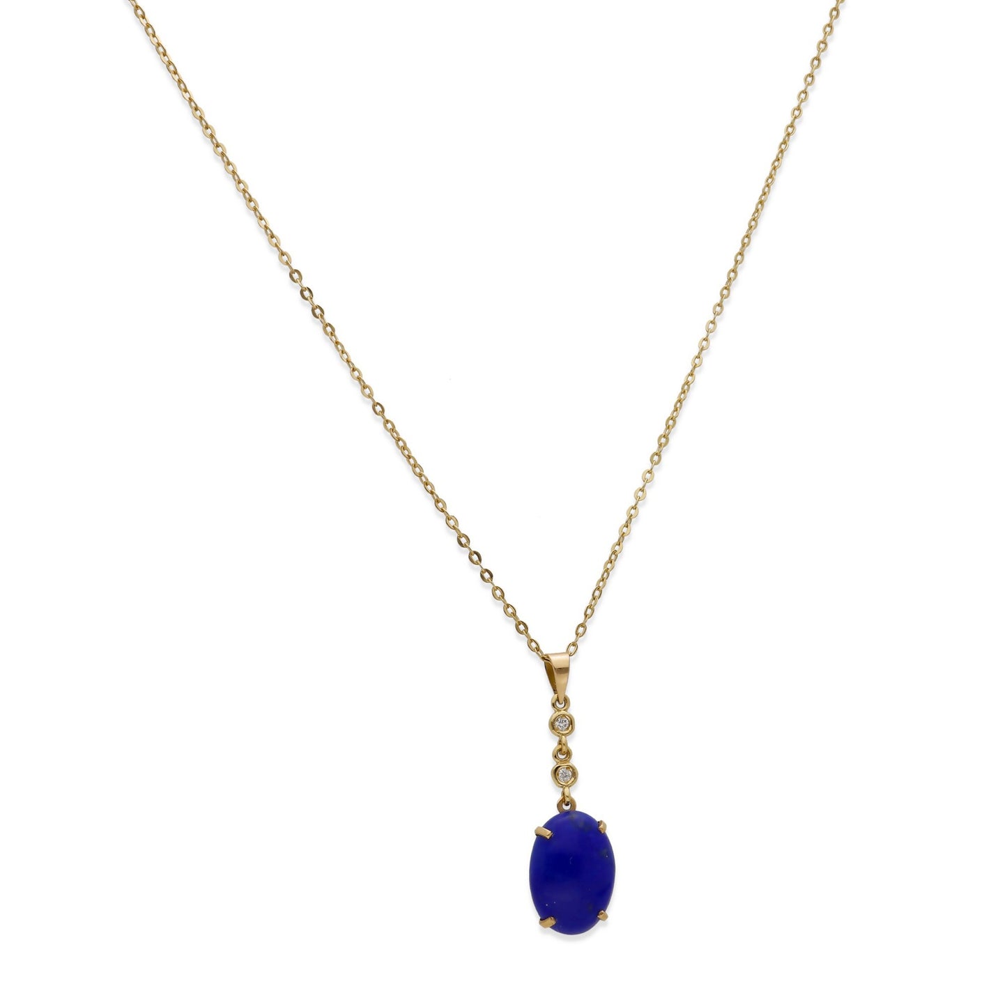 Collar con Colgante Modelo Índigo en Oro con Lapislázuli y Diamantes