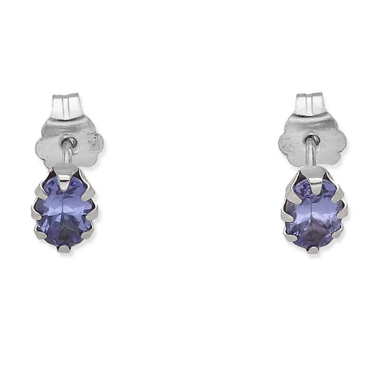 Pendientes Modelo Sizwe Oro Blanco 18k y Tanzanitas