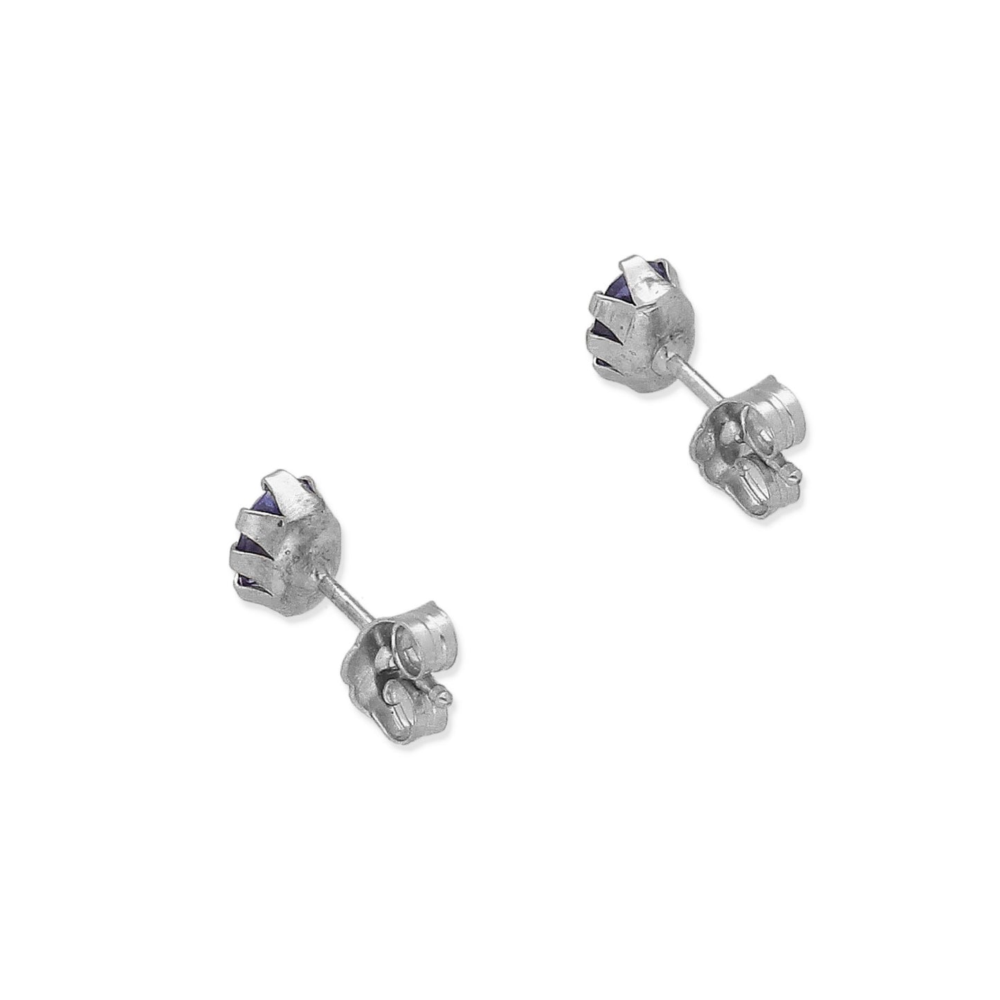 Pendientes Modelo Sizwe Oro Blanco 18k y Tanzanitas