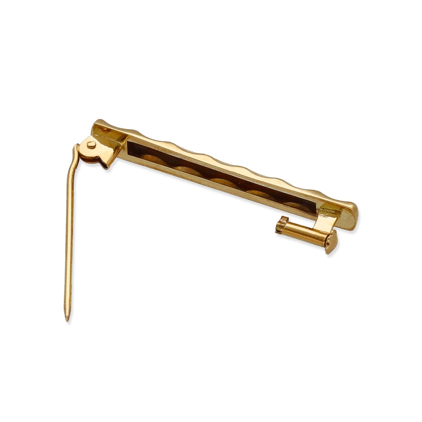 Imperdible Bebé de Barra Mate con Bordes Ondulados en Oro Amarillo 18K