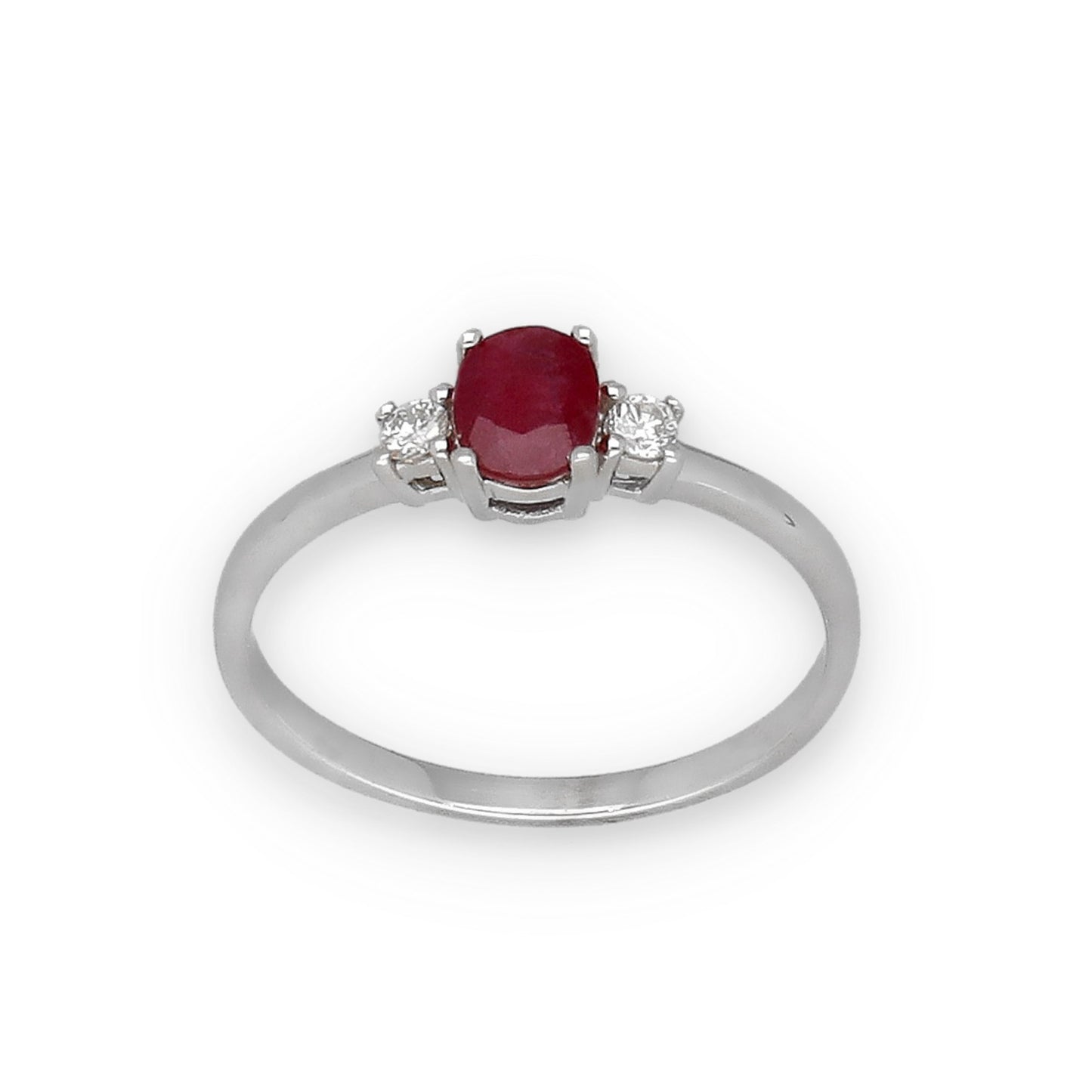 Anillo Mia en Oro 18 k con Diamantes y Rubí