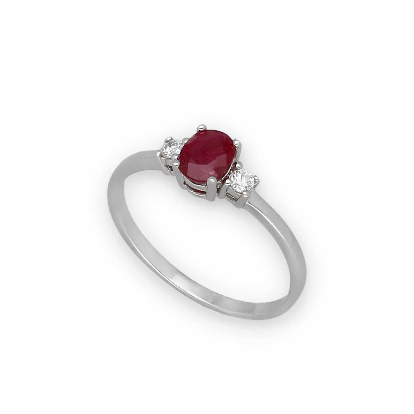 Anillo Mia en Oro 18 k con Diamantes y Rubí