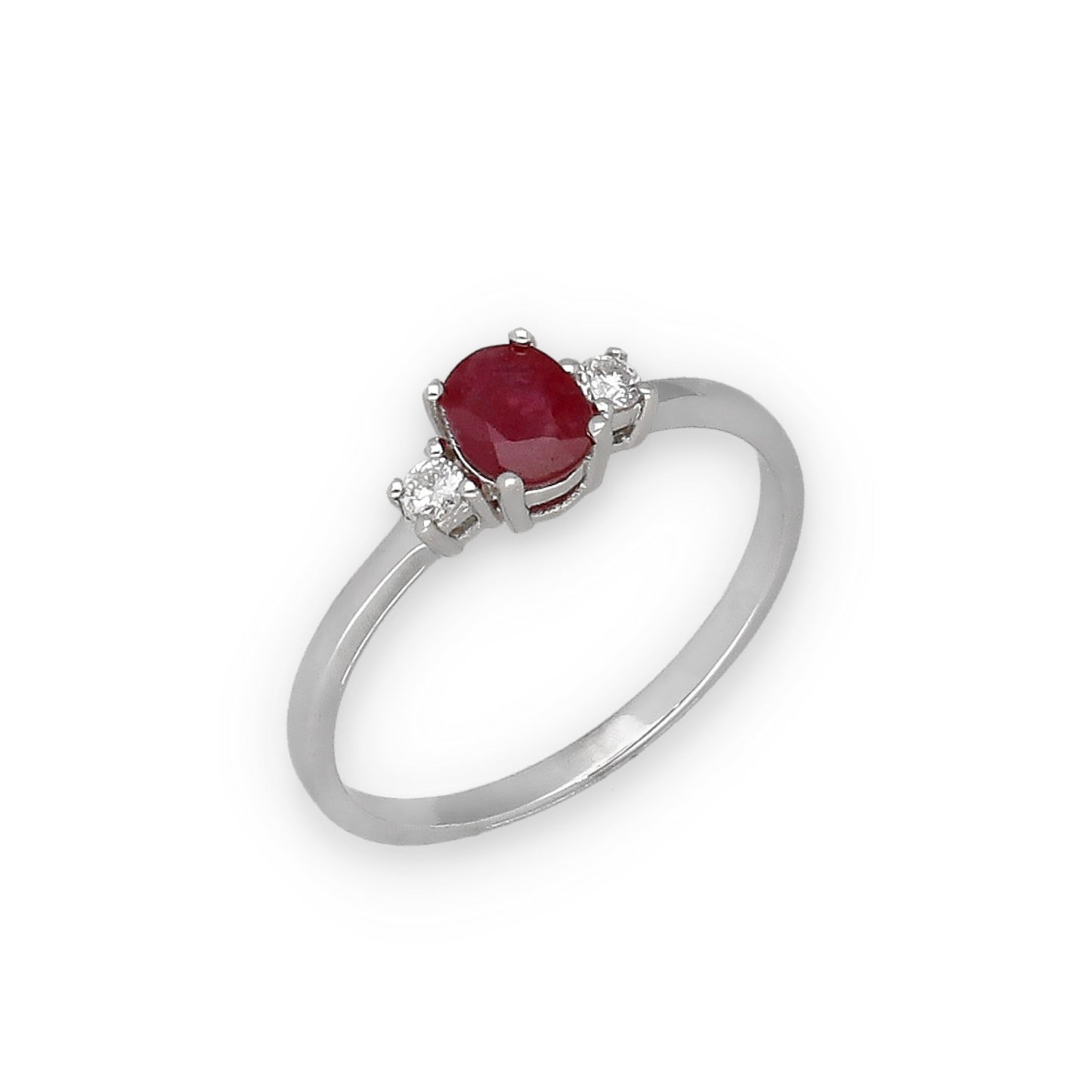 Anillo Mia en Oro 18 k con Diamantes y Rubí