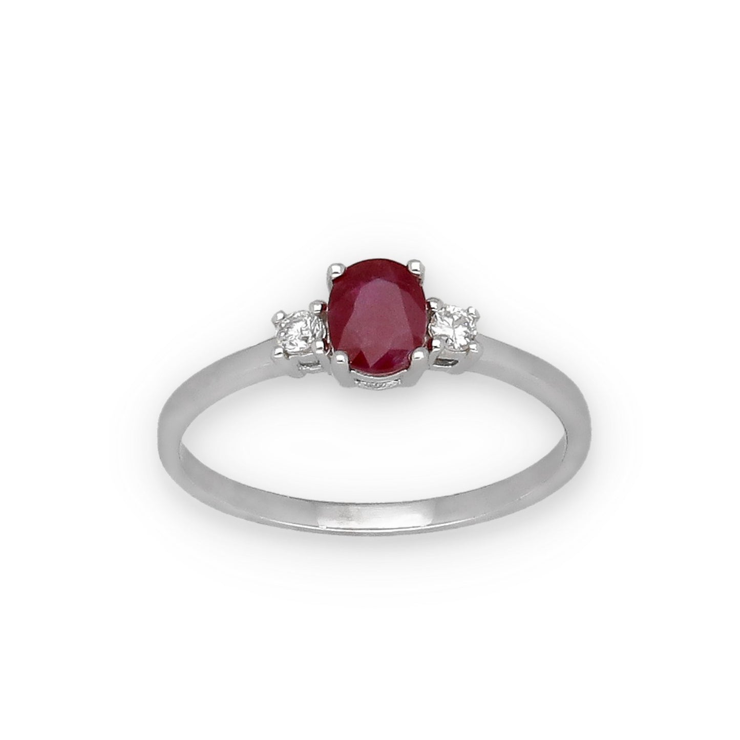 Anillo Mia en Oro 18 k con Diamantes y Rubí