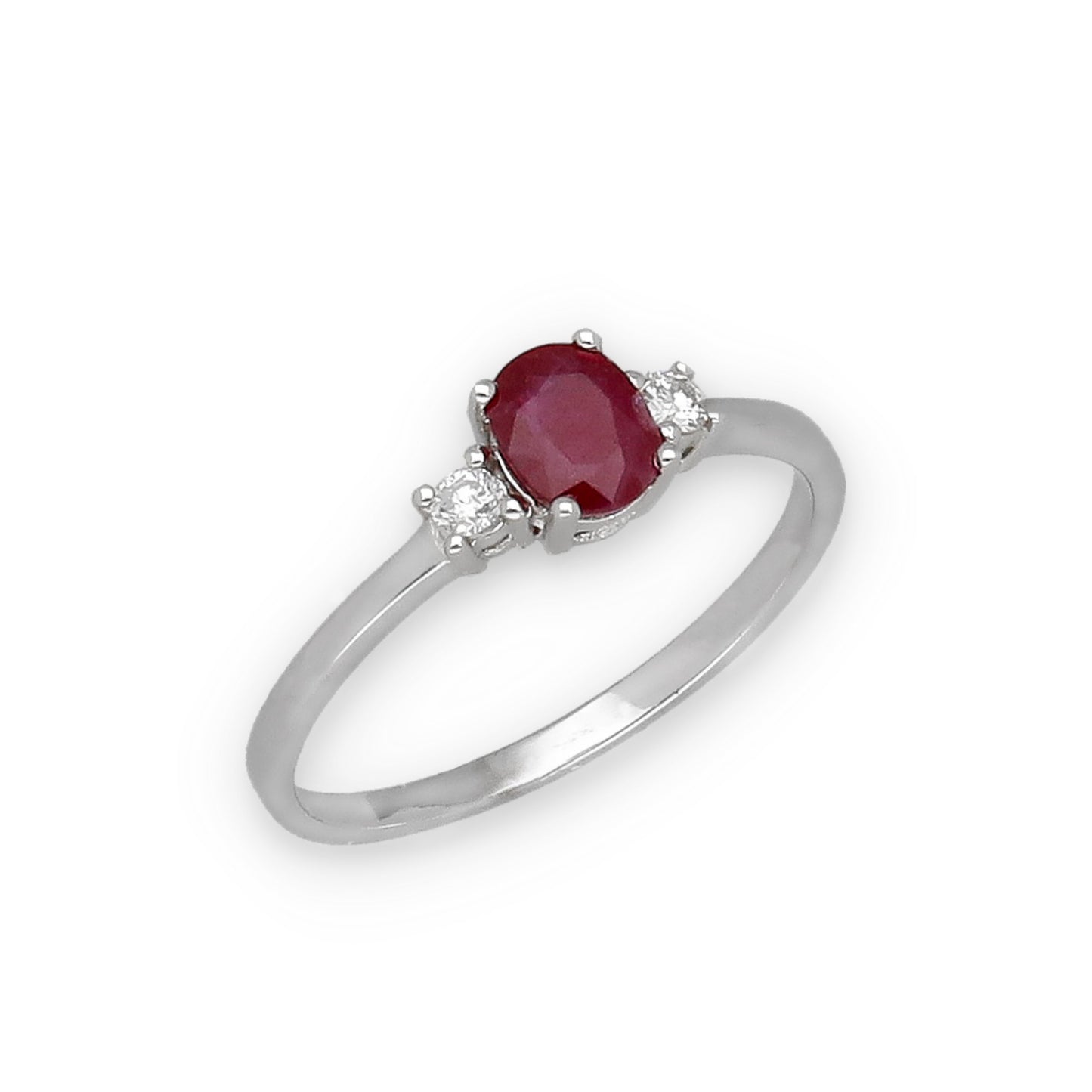 Anillo Mia en Oro 18 k con Diamantes y Rubí