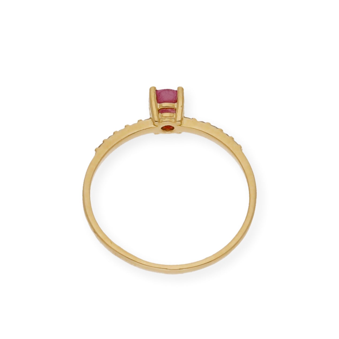 Anillo Lumos en Oro 18K con Rubí Central y Diamantes