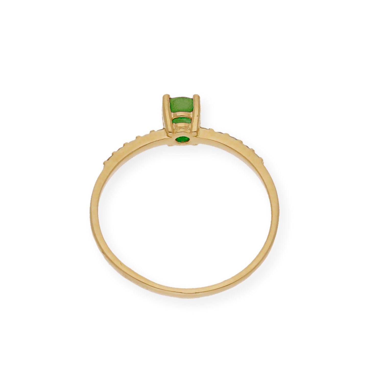 Anillo Lumos en Oro 18K con Esmeralda Central y Diamantes