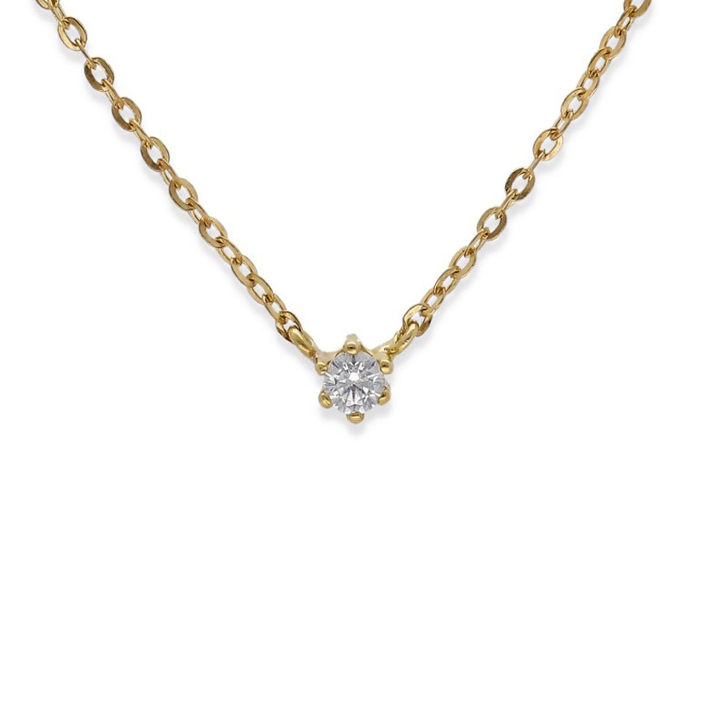 Collar con Colgante Glow en Oro 18K y Diamante Solitario