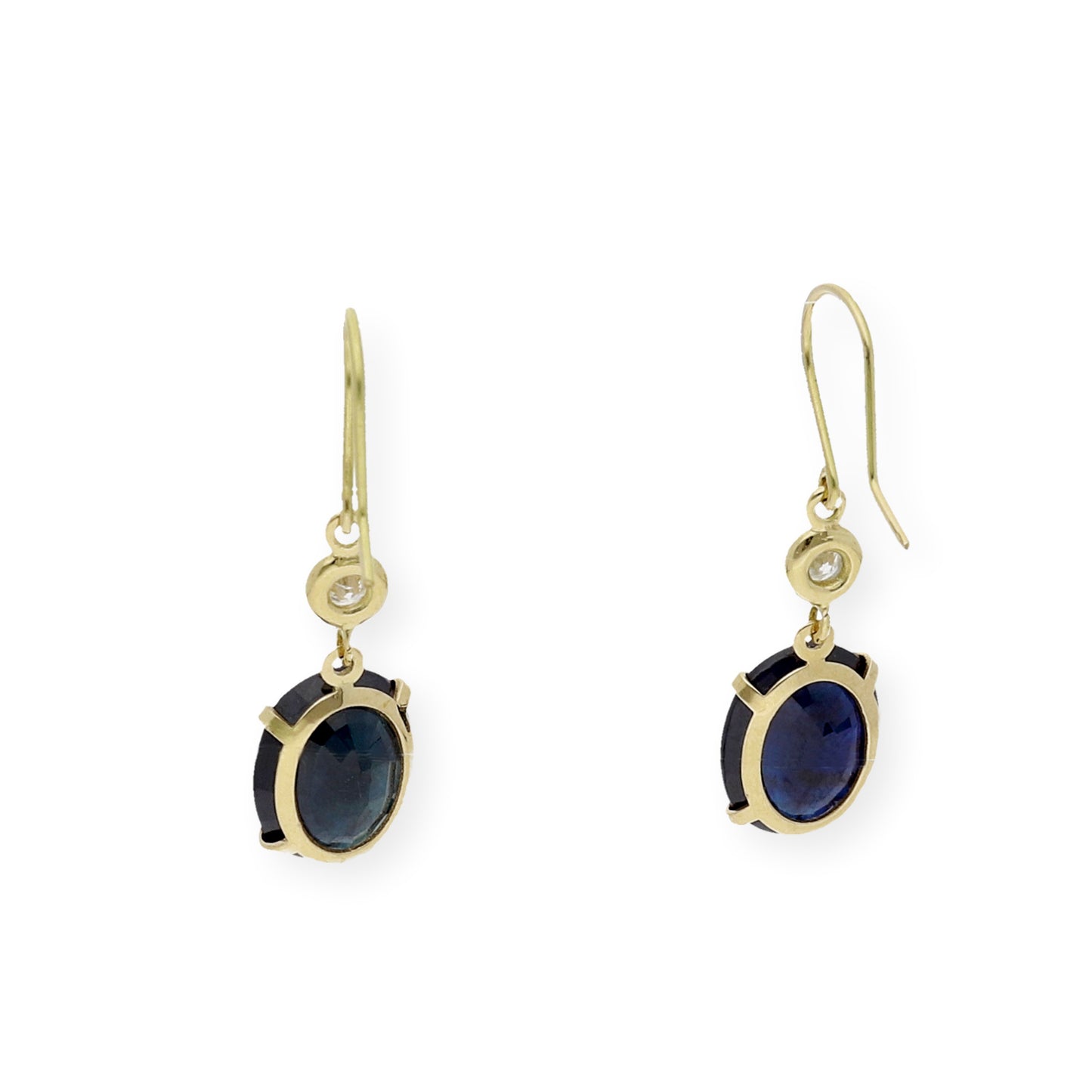 Pendientes Magnus en Oro 18K con Diamantes y Grandes Zafiros Ovales