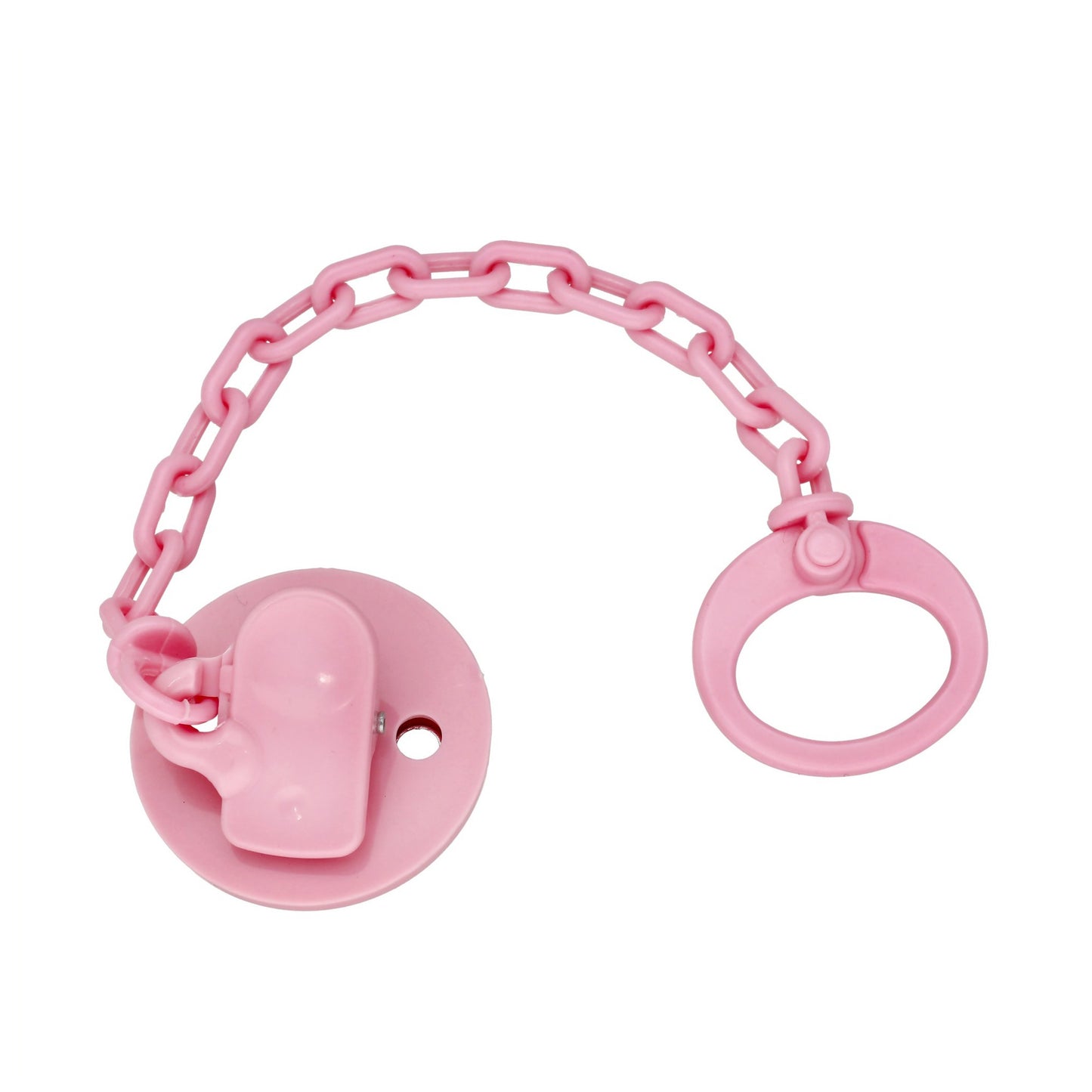 Pinza Chupete Bebé Plata Bilaminada Oso con Estrella Rosa