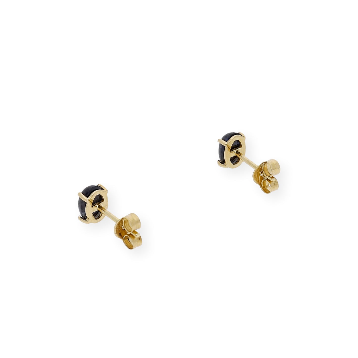 Pendientes de Botón en Oro 18K con Zafiro 6x4mm