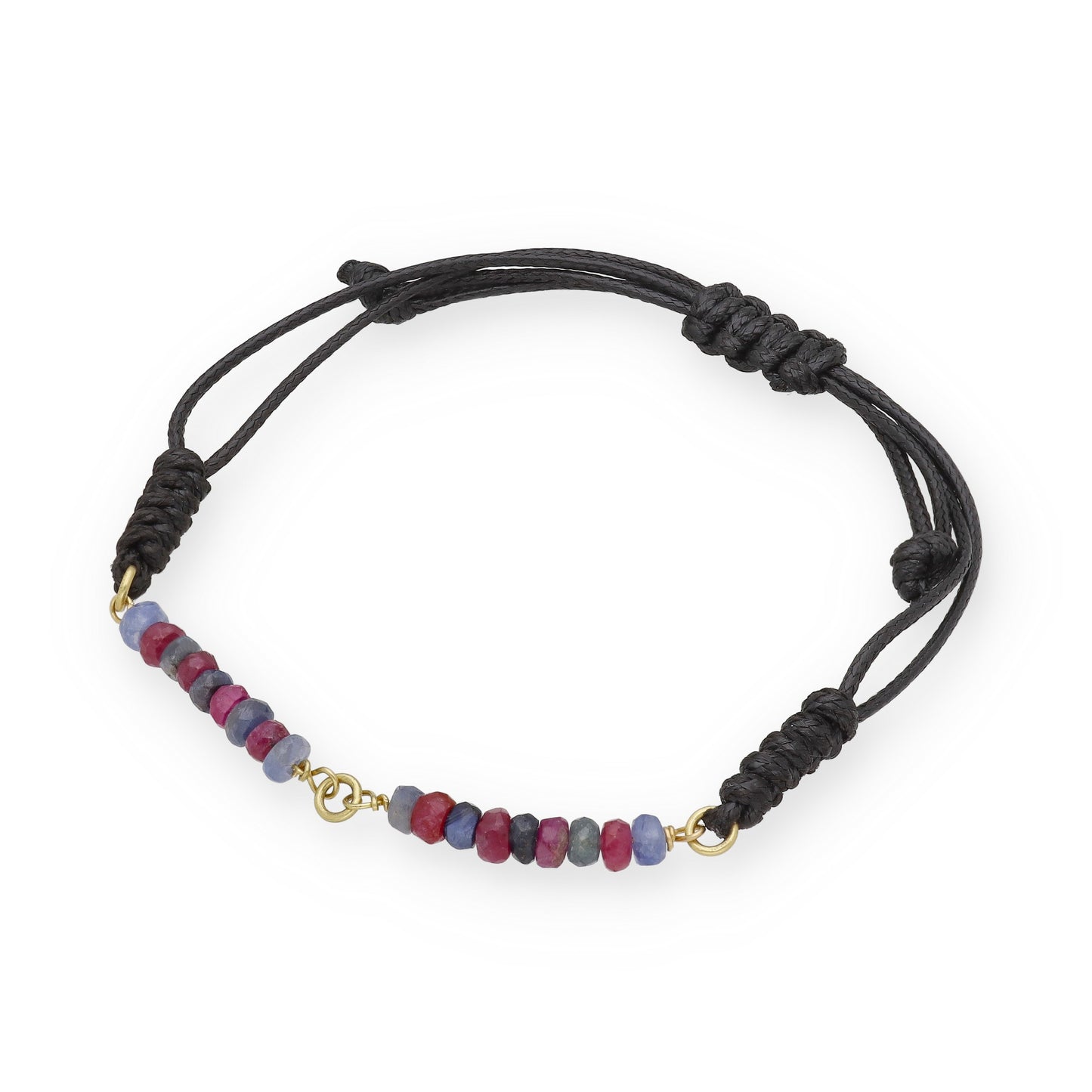 Pulsera Macramé en Oro de Ley 18K con Turmalinas