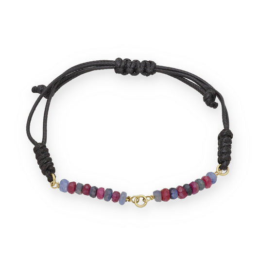 Pulsera Macramé en Oro de Ley 18K con Turmalinas