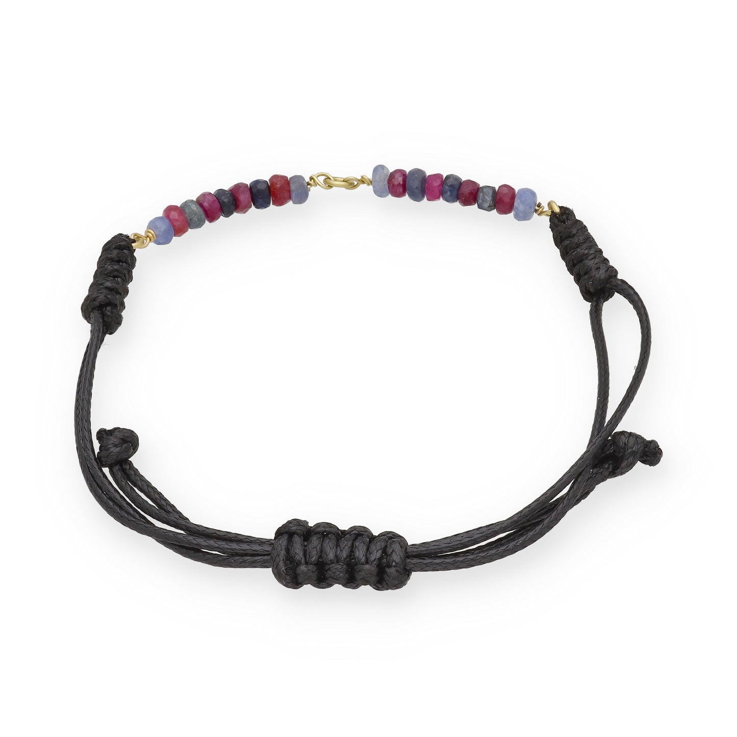 Pulsera Macramé en Oro de Ley 18K con Turmalinas