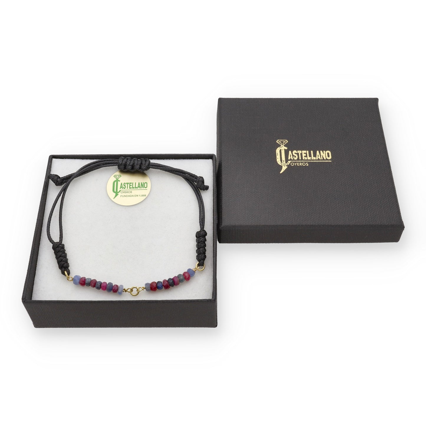 Pulsera Macramé en Oro de Ley 18K con Turmalinas